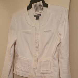 Ann Taylor white cotton jacket size 2 BN